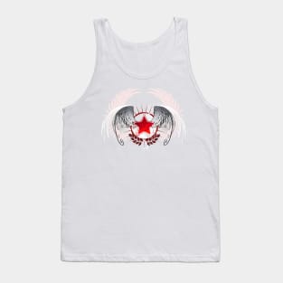 Red Star Painted with Paint Tank Top